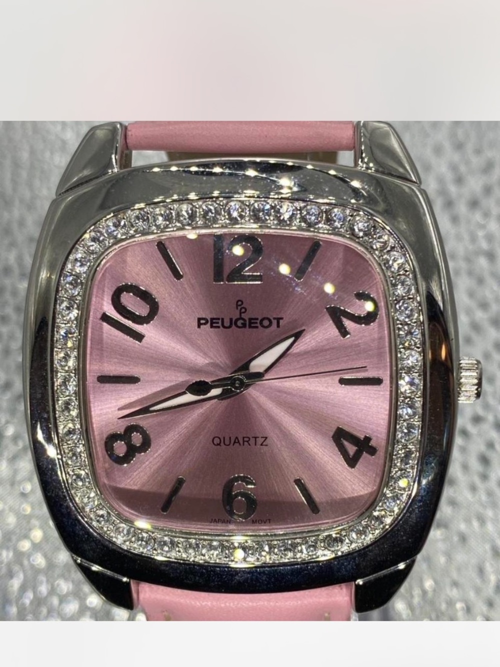 *** Peugeot ^^^ Women's Pink “ Iced Crystal-Trim Quartz Watch *** - Picture 7 of 8